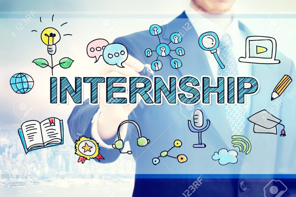 Businessman drawing Intership concept