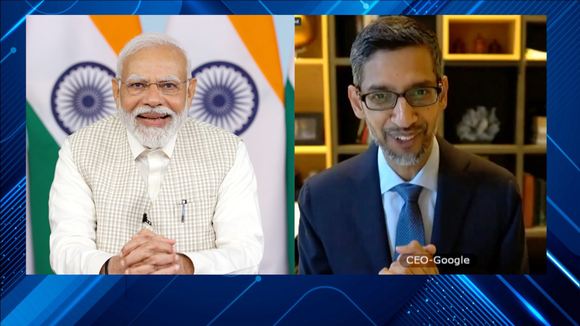 प्रधानमंत्री मोदी ने गूगल के सीईओ सुंदर पिचाई से बातचीत की