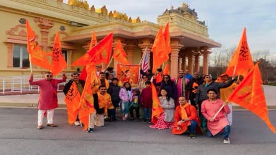अमेरिका: राम मंदिर में प्राण प्रतिष्ठा का जश्न मनाने के लिए वॉशिंगटन के उपनगर में कार रैली आयोजित