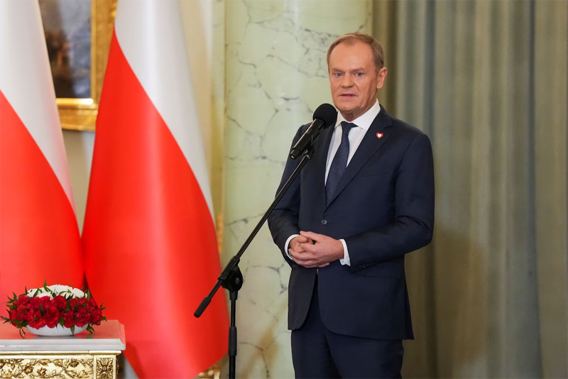पोलैंड के नए प्रधानमंत्री डोनाल्ड टस्क ने पद की शपथ ली