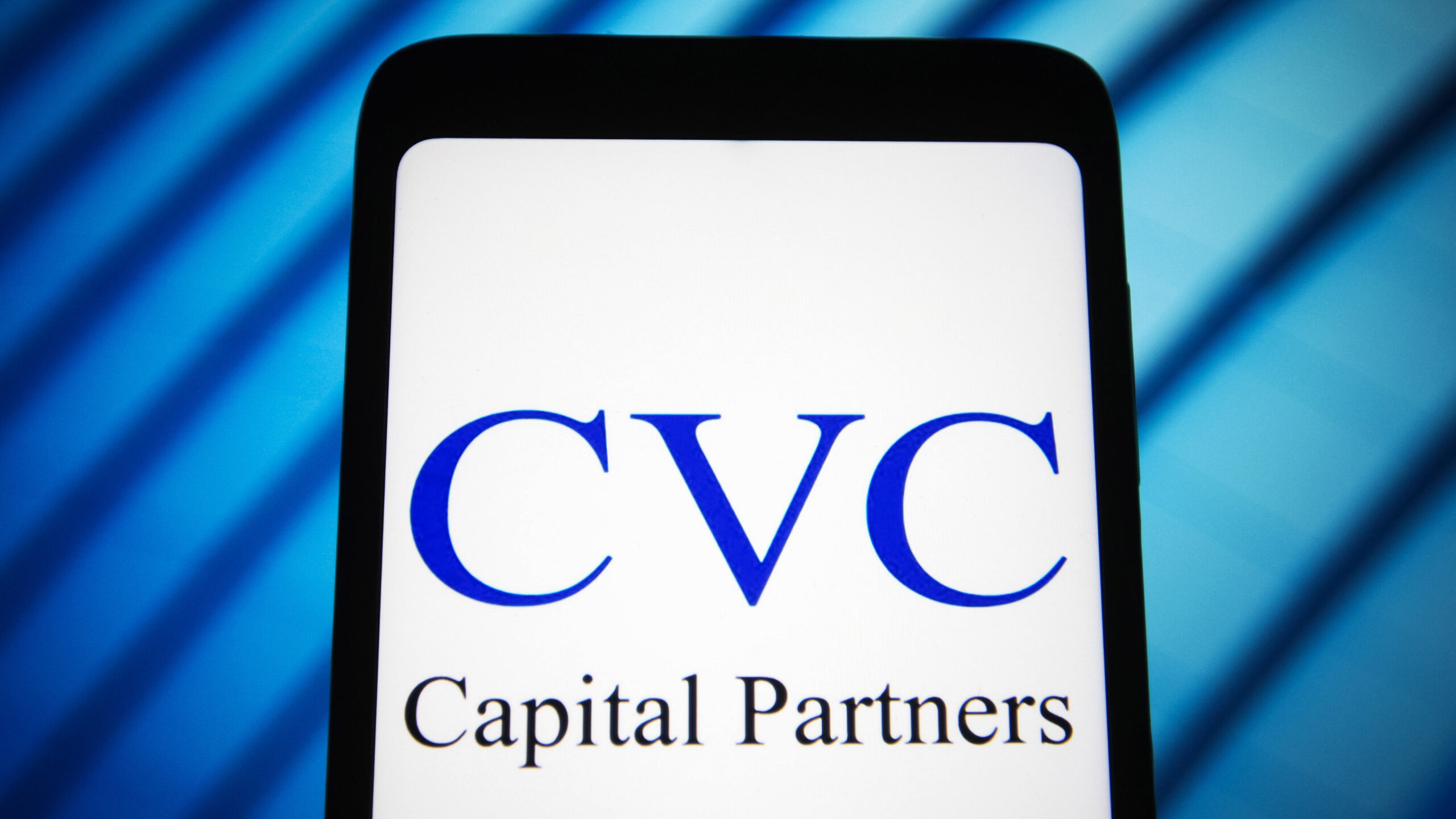 In this photo illustration, the CVC Capital Partners logo is