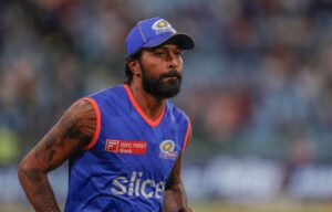 Mumbai Indians' captain Hardik Pandya warms up before the Indian Premier League cricket match between Lucknow Super Giants and Mumbai Indians in Lucknow, India, Tuesday, April 30, 2024. (AP Photo/Pankaj Nangia)