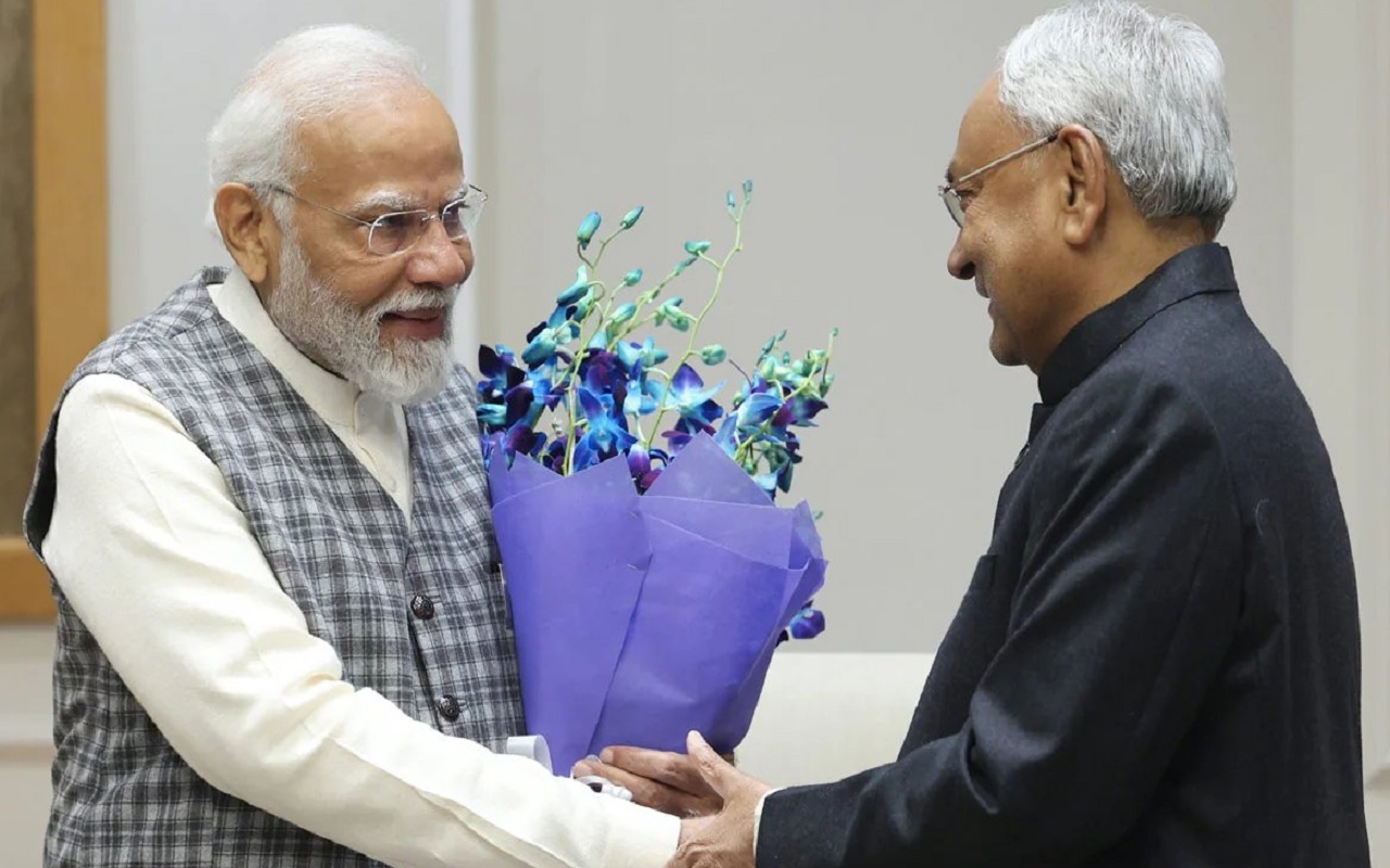 बिहार के मुख्यमंत्री नीतीश कुमार ने की प्रधानमंत्री मोदी से मुलाकात