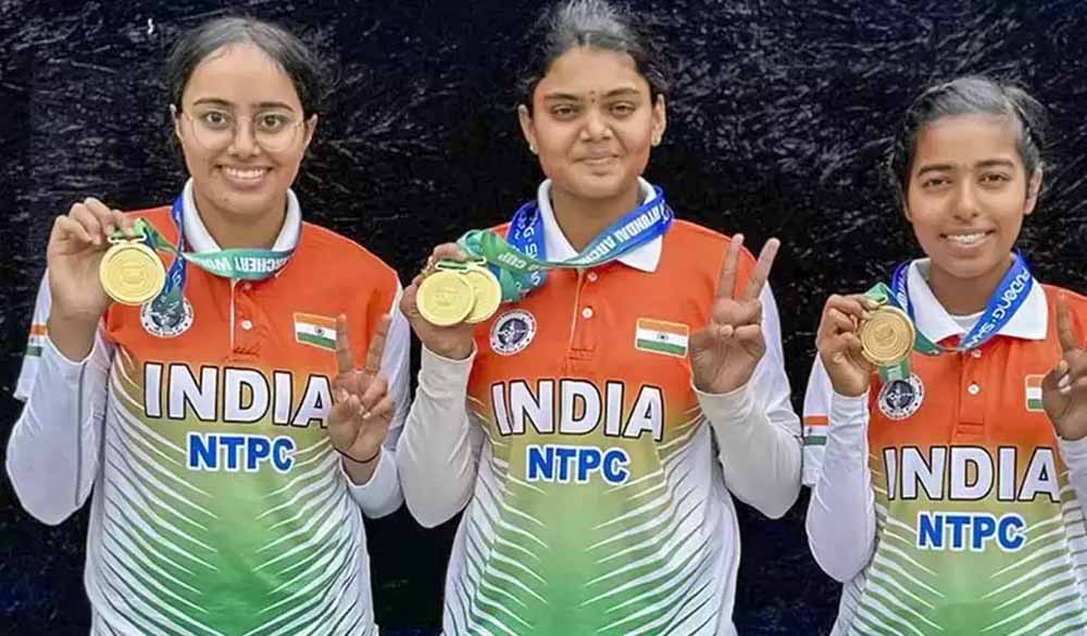 भारतीय महिला कम्पाउंड तीरंदाजी टीम ने विश्व कप में लगायी स्वर्ण पदकों की हैट्रिक