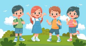 kids-cheerfully-cartoon-illustration-vector