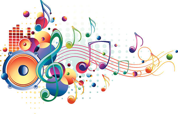 bright multi-colored music design, vector artwork