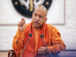 Yogi Adityanath addresses a press conference