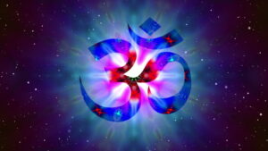 Animated Om Symbol on light background