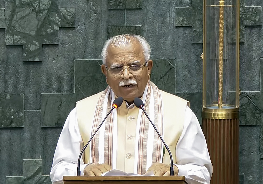 Manohar Lal Khattar takes oath as a Member of the 18th Lok Sabha