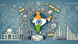 DALL·E-2024-11-03-22.05.07-A-rectangular-illustration-depicting-Indias-rising-global-influence-with-a-symbolic-map-of-India-at-the-center-surrounded-by-symbols-representing-di
